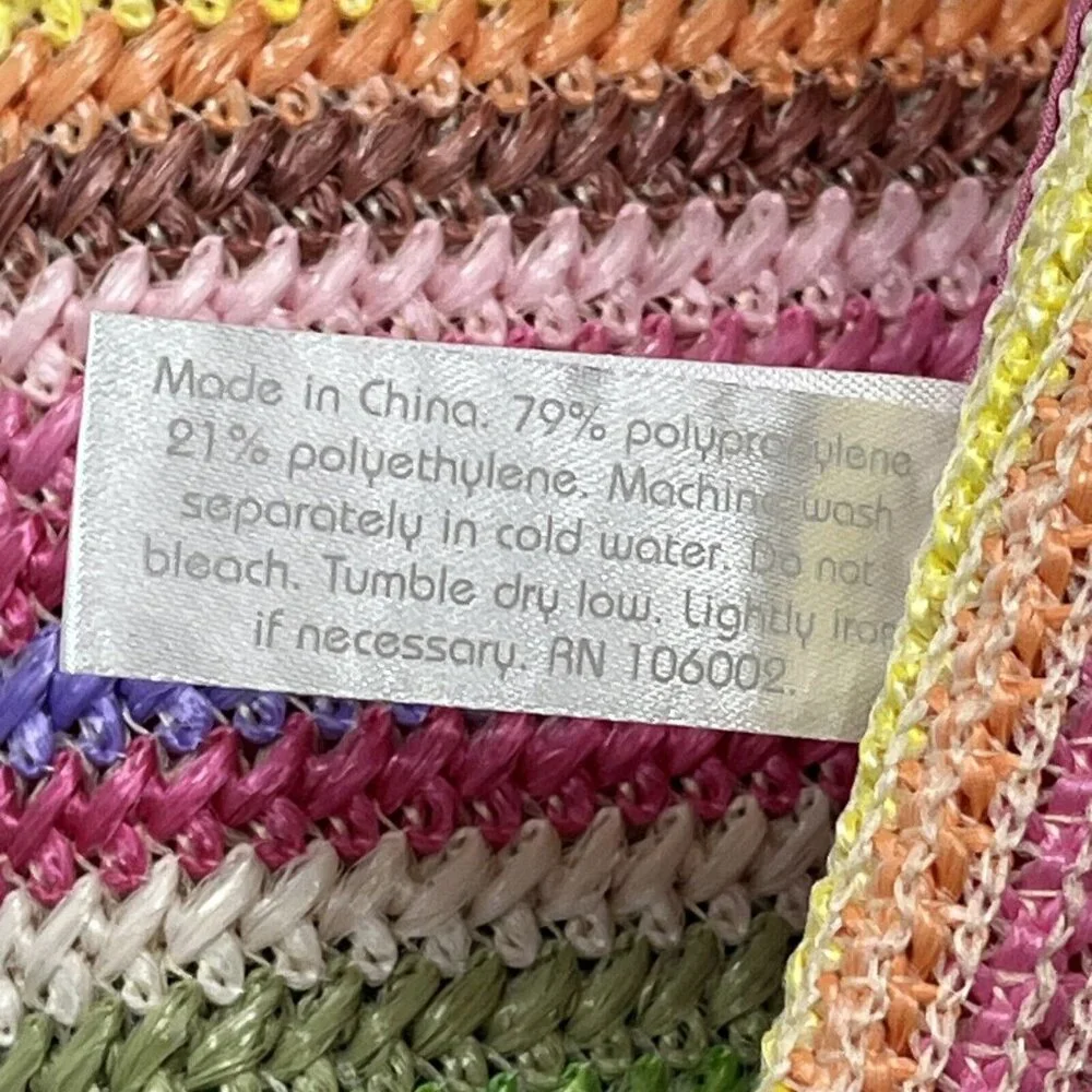 C&C California Table Runner Rainbow Woven Braided Pink Trim Indoor Outdoor 14x72